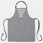 Mannen Elegant Gray Modern Simple Pap Chef Schort (Voorkant)