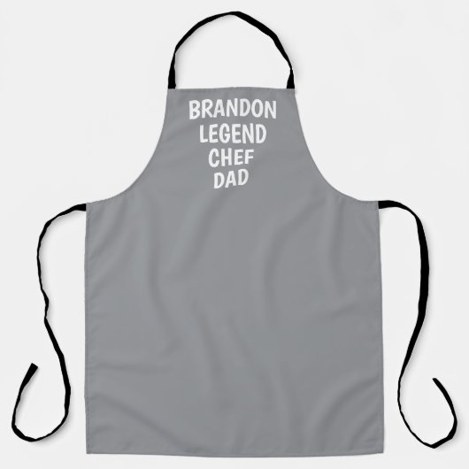 Mannen Elegant Gray Modern Simple Pap Chef Schort (Voorkant)