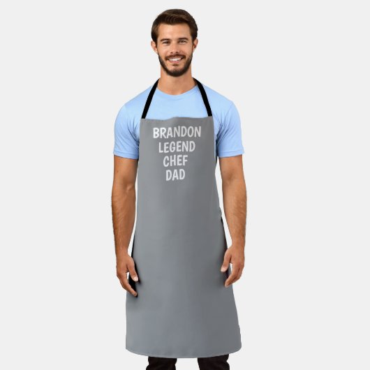 Mannen Elegant Gray Modern Simple Pap Chef Schort (Gedragen)