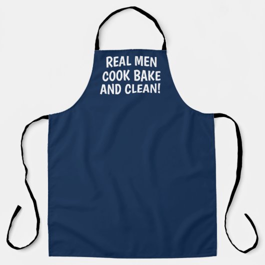 Mannen Elegant Navy Blue Modern Simple Pap Chef Schort (Voorkant)
