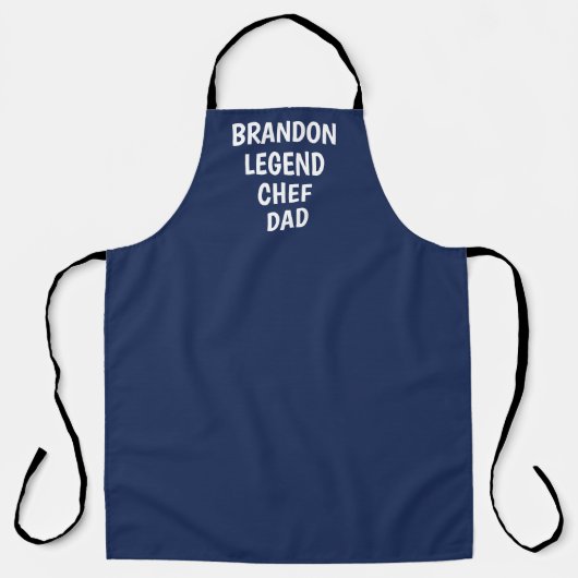 Mannen Elegant Navy Blue Modern Simple Pap Chef Schort (Voorkant)