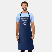Mannen Elegant Navy Blue Modern Simple Pap Chef Schort (Gedragen)