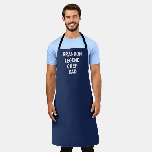 Mannen Elegant Navy Blue Modern Simple Pap Chef Schort (Gedragen)