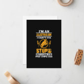 Mannen elektricien grappig ben ik een elektricien notitiekaartje (Voorkant / Achterkant in situ)