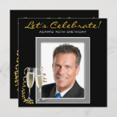 Mannen Elk Nummer Foto Verjaardagsfeest Kaart (Voorkant / Achterkant)