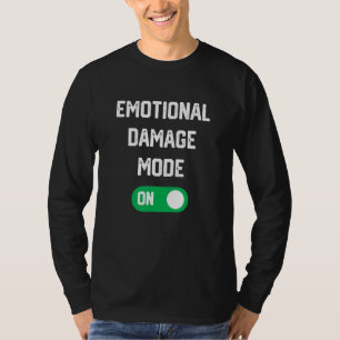 Mannen emotionele schade-stand bij het thema Funny T-shirt