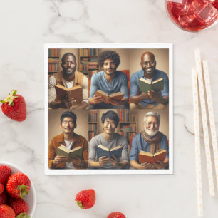 Mannen en boeken servet