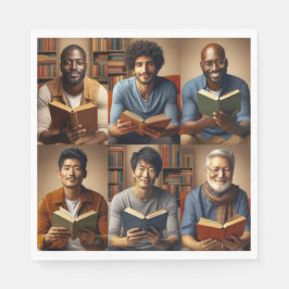 Mannen en boeken servet