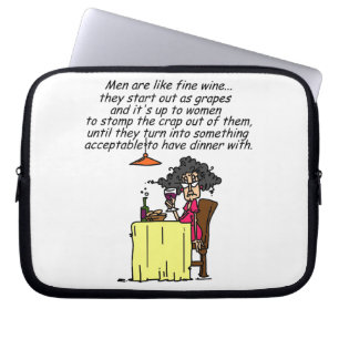 Mannen en FIne Wine Humor Laptop Sleeve