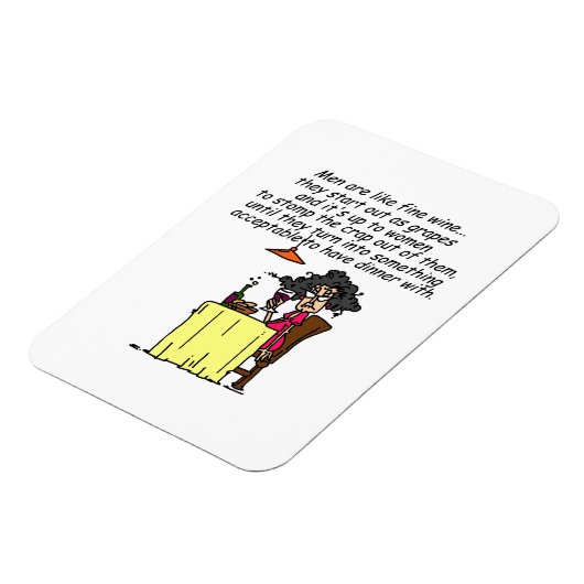 Mannen en FIne Wine Humor Magneet (Linkerzijde)