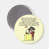 Mannen en FIne Wine Humor Magneet (Voorkant / Achterkant)