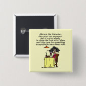 Mannen en FIne Wine Humor Vierkante Button 5,1 Cm (Voorkant /achterkant)