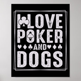 Mannen en honden grappige speelkaart gokker Presta Poster