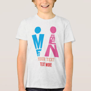 Mannen en Vrouwen Typografie Pictogramontwerp – Ve Tri-Blend Shirt