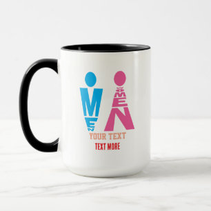 Mannen- en Vrouwentypografie Pictogramontwerp Mok