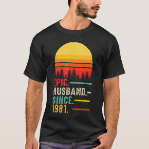 Mannen epic Husband sinds 1981, gelukkig Jubileum T-shirt
