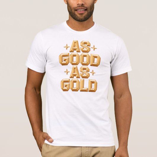 Mannen even goed als gouden witte T-shirt (Voorkant)