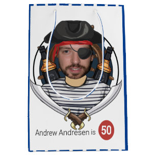 Mannen Fab Pirate Birthday Funny 50th Face Great Medium Cadeauzakje