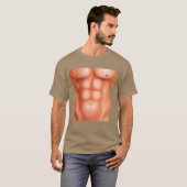 Mannen Fake Abs T-shirt (Voorkant volledig)