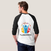 Mannen FedSERVES Raglan 3/4 Sleeve met logo's T-shirt (Achterkant volledig)