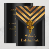  Mannen feestdag Gold Black Stripe Kaart (Voorkant / Achterkant)