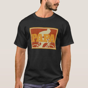 Mannen fietser retro fietser P T-shirt