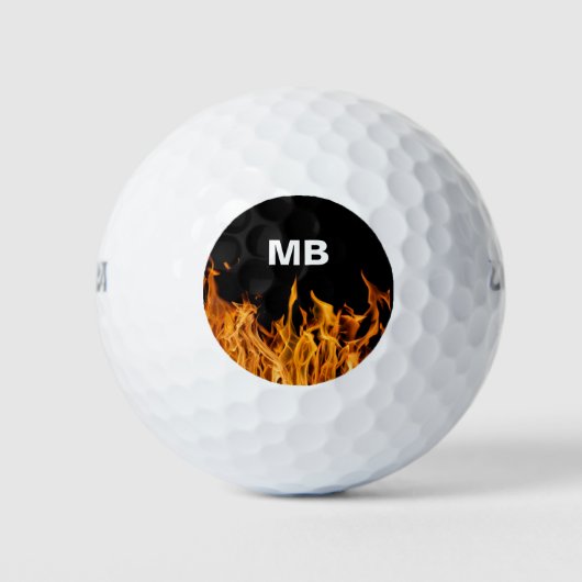 Mannen Flames Monogram Golfballen (Voorkant)