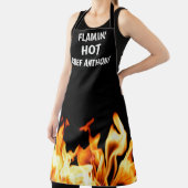 Mannen Flamin Hot Black Modern Pap Chef BBQ Schort (Insitu)