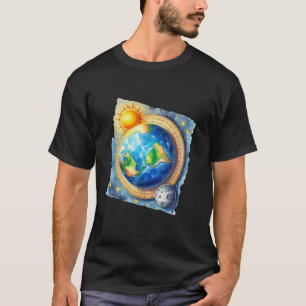 Mannen Flat Earth Society Grappige Samenzwering Sp T-shirt