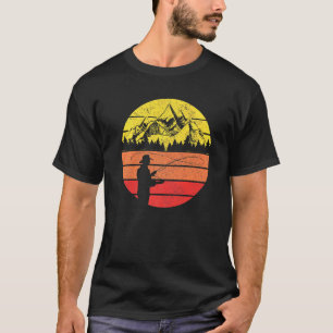 Mannen Fly Fishing Vintage Retro Forelvishouder T-shirt