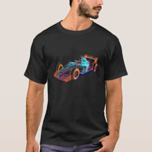 Mannen Formula Racing Auto Kleurrijke Mechanic Eng T-shirt