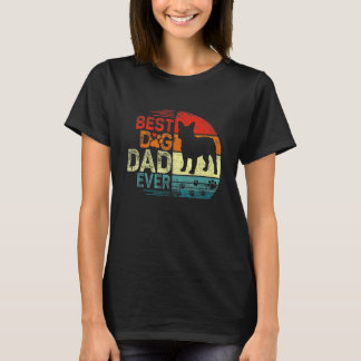 Mannen Franse Bulldog Vintage Hond Papa Cool Vader T-shirt