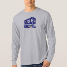 Mannen "Free in Fredonia" — Lange basishoes T-Shir