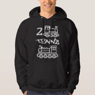 Mannen Funny 2 Trainz meisjes als Trap Music Hoodie