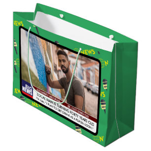 Mannen Funny 40th Verjaardag TV Nieuws 50th 60th Groot Cadeauzakje
