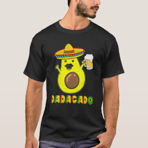 Mannen Funny Avocado pa Vegan Guacamole Dadacado T-shirt