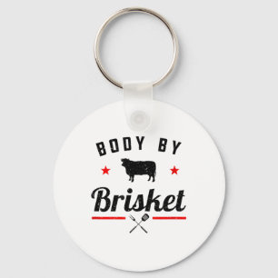 Mannen Funny BBQ Body door Brisket Grillen of Roke Sleutelhanger