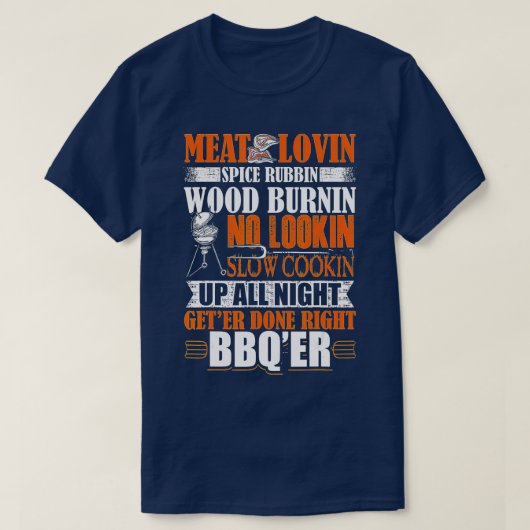 Mannen Funny BBQ Design Barbecue Adult Humor Meat  T-shirt (Design voorkant)