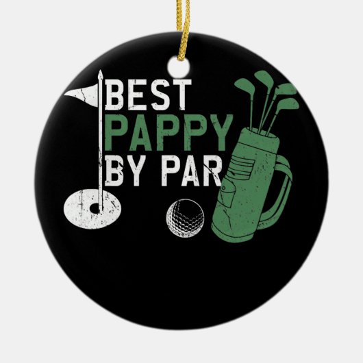 Mannen Funny Best Pappy van Par Vaderdag Golf Keramisch Ornament (Voorkant)