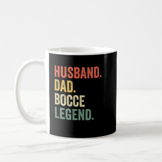 Mannen Funny Bocce Husband Pap Bocce Ball Legend Koffiemok (Links)