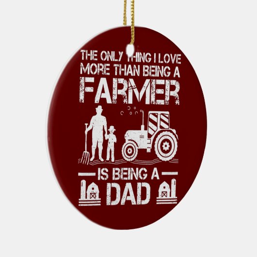 Mannen Funny Farming Tractor Retro Farmer Keramisch Ornament (Rechts)