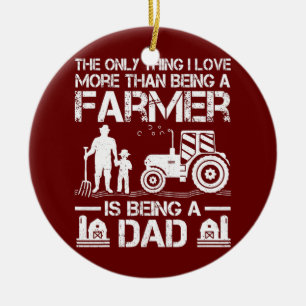 Mannen Funny Farming Tractor Retro Farmer Keramisch Ornament