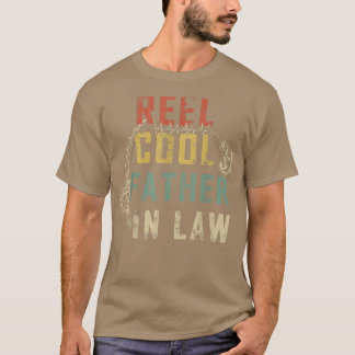 Mannen Funny Fathers Dag Reel Cool Father in Law F T-shirt