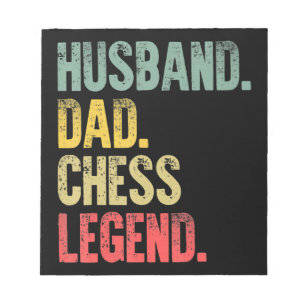 Mannen Funny Gift Husband Pap Chess Legend Notitieblok