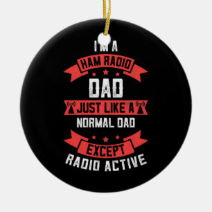 Mannen Funny Ham Radio Pap Fathers Day Radio Keramisch Ornament
