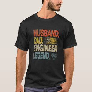 Mannen Funny Husband Pap Engineer Legend Vet T-shirt