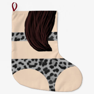 Mannen Funny Leopard Cat Print Bikini Girl Grote Kerstsok