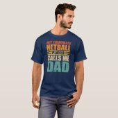 Mannen Funny Mijn Netball Player noemt me Pap Netb T-shirt (Voorkant volledig)