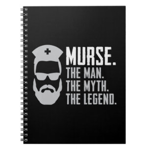 Mannen Funny Murse Male Nurse Shirt RN LPN CNA Lov Notitieboek