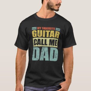 Mannen Funny My Favorite Guitar noemt me pap Fathe T-shirt